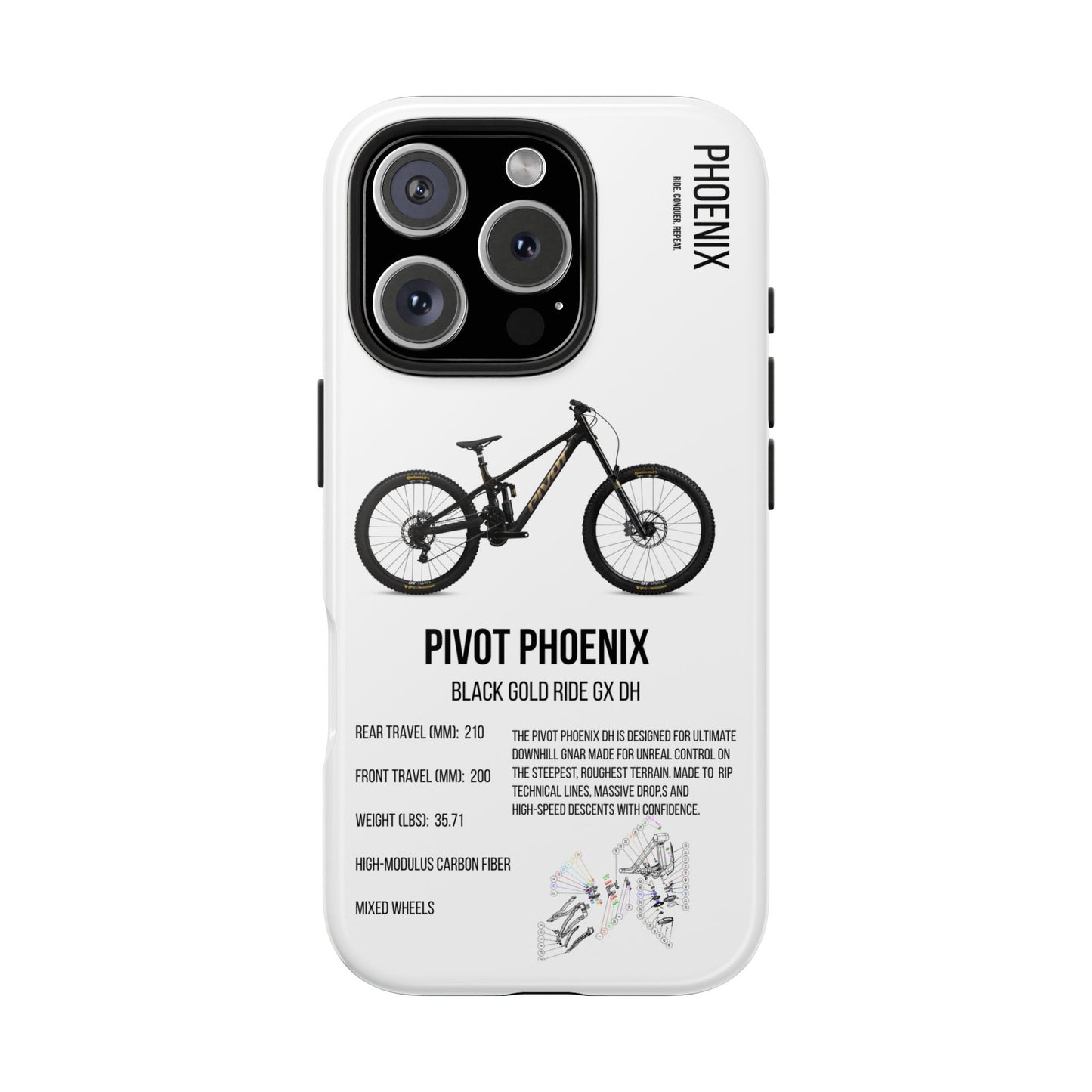 Pivot Phoenix Black Gold Ride GX DH - Apexsend Co