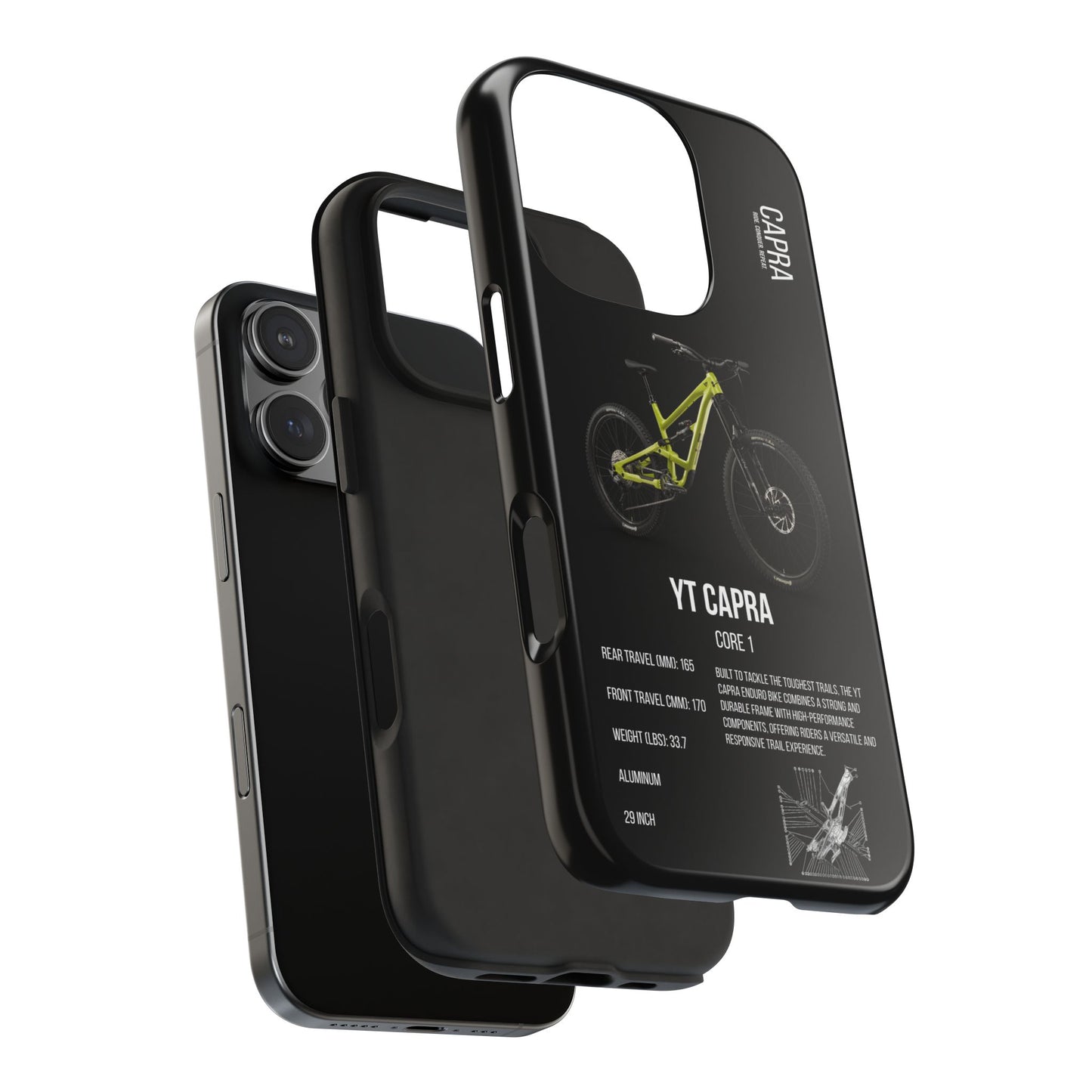 Black Backround YT Capra Core 1 Sludge Green