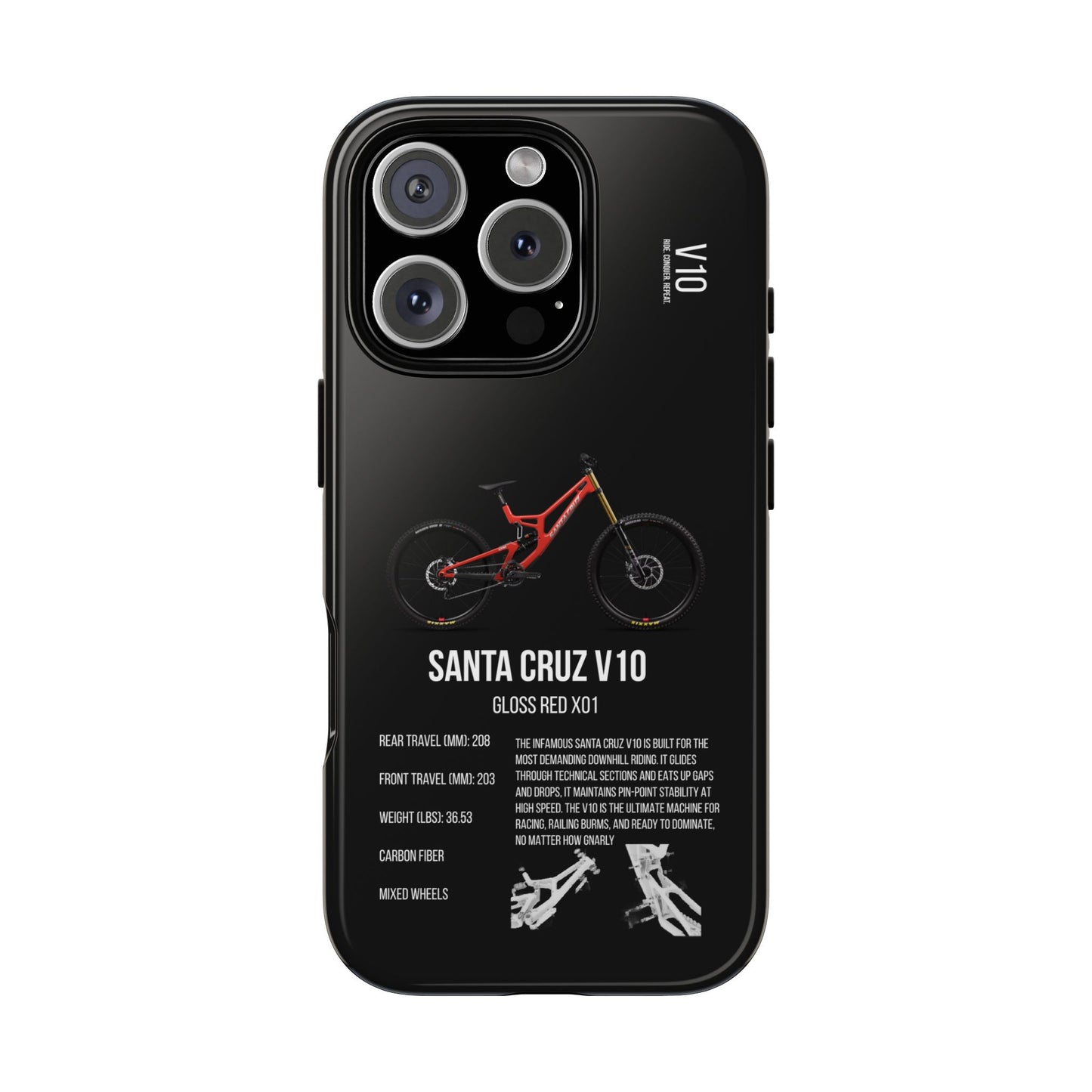 Black Backround Santa Cruz V10 Gloss Red X01