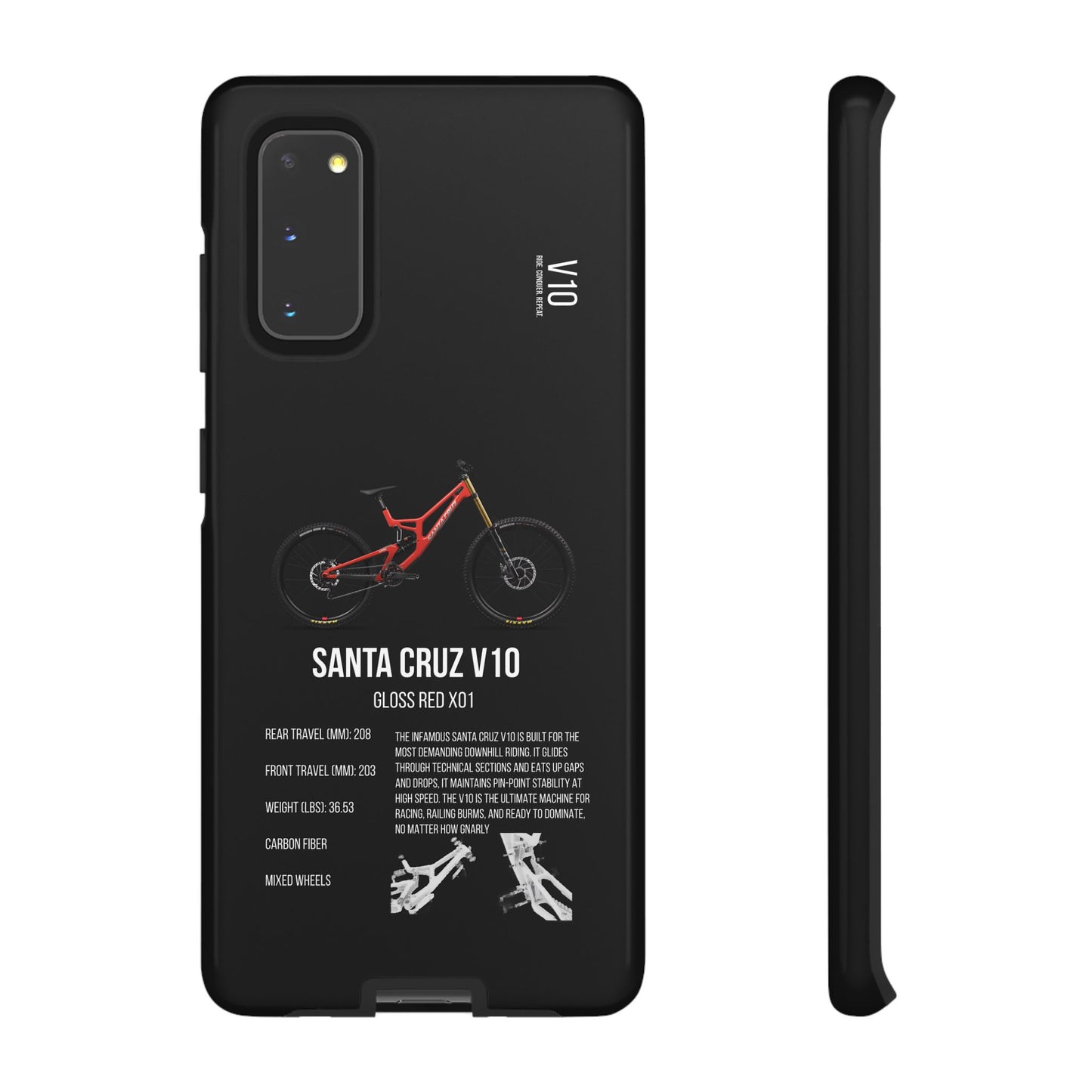 Black Backround Santa Cruz V10 Gloss Red X01