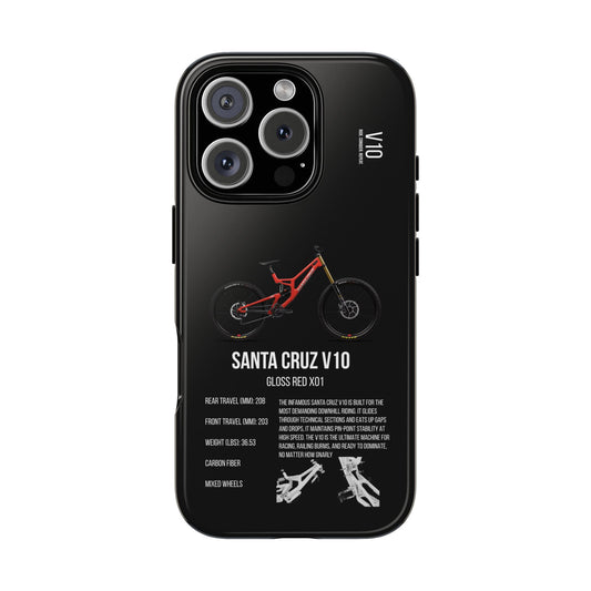 Black Backround Santa Cruz V10 Gloss Red X01