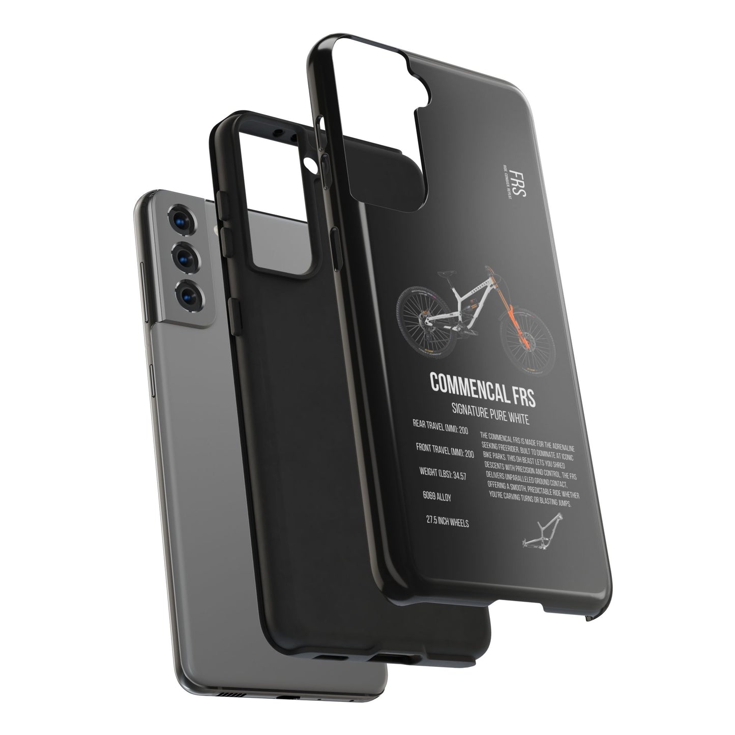 Black Backround Commencal FRS Signature Pure White