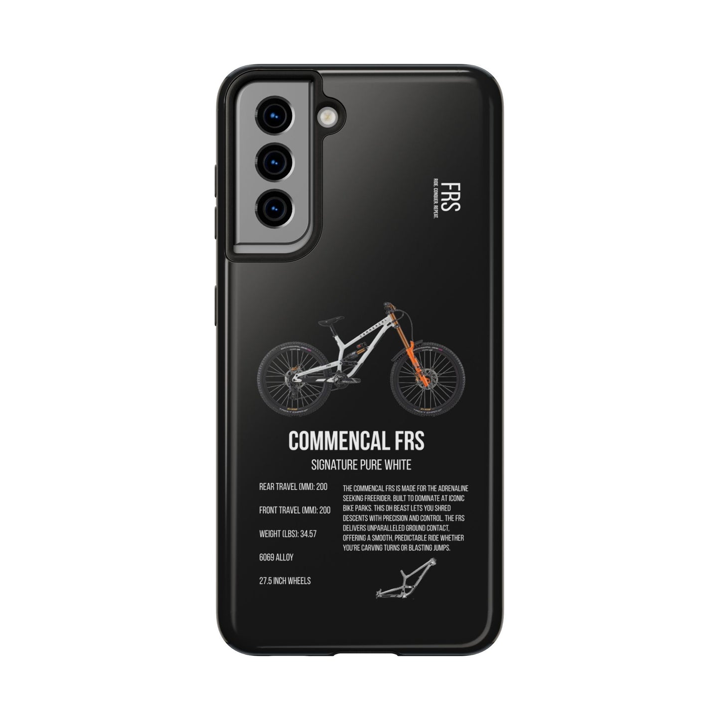 Black Backround Commencal FRS Signature Pure White