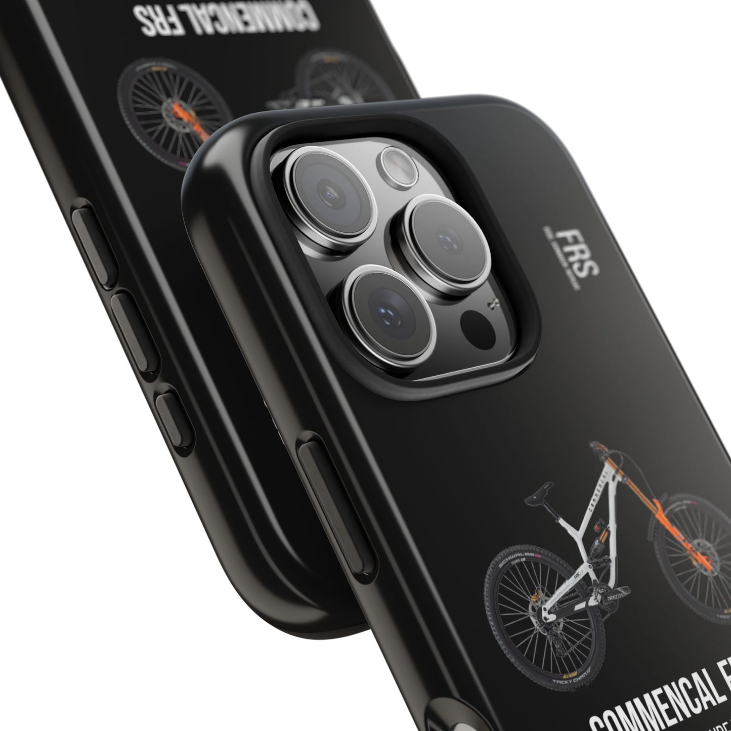 Black Backround Commencal FRS Signature Pure White